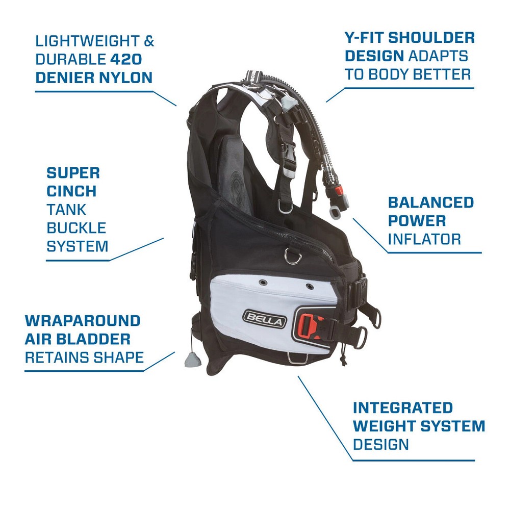 ScubaPro Bella w/Air2 BCD - Black/White