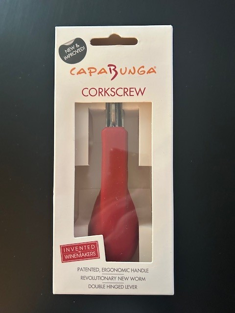 Capabunga Corkscrew Wine Opener Bottle red ergonomic handle double-hinged NIB