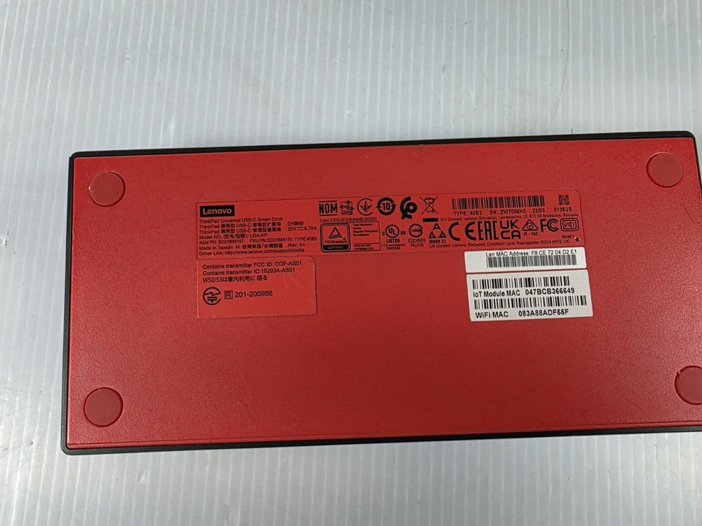 Lenovo ThinkPad Universal USB-C Dock LDA-KP (TYPE 40B2) W/ Charger