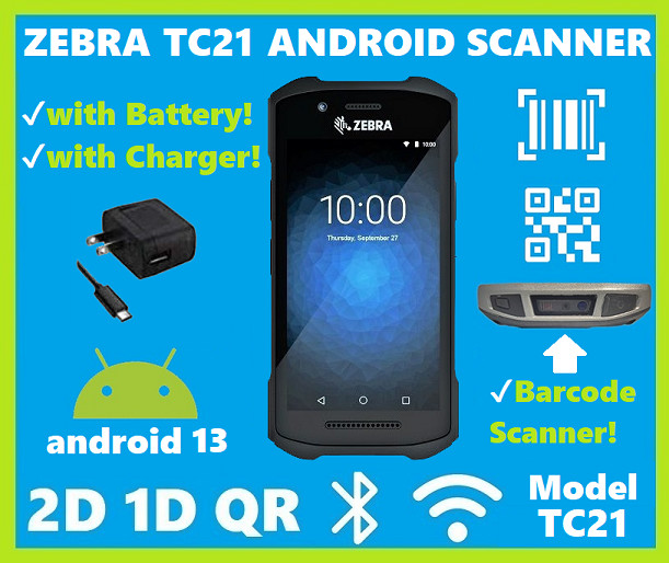 Zebra TC21 Wireless Android Handheld 2D/1D/QR Barcode Scanner, TC210K!🔥⭐
