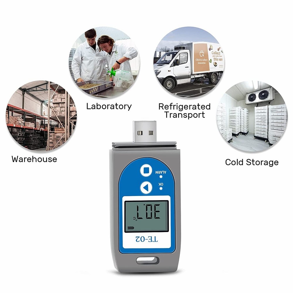 Temperature Data Logger, USB Temperature Data Recorder with PDF & CSV 5 pcs