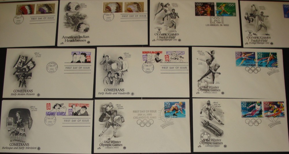 PCS POSTAL COMMEMORATIVE #2496//2615 (6) DIFF. SE-TENANT FDC UNADDRESSED SETS