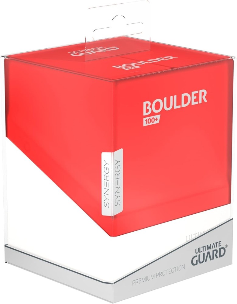 Ultimate Guard 100+ Boulder Synergy Standard Size Deck Case Red and White