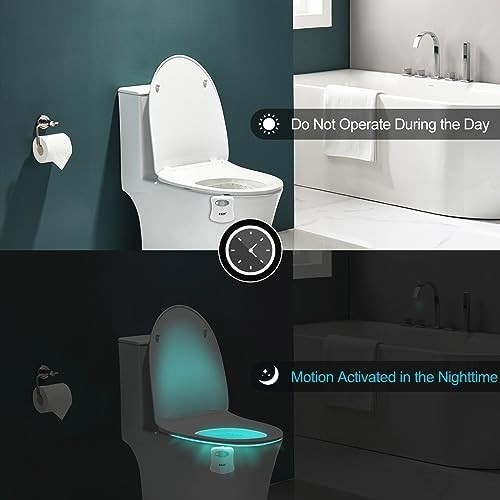 Automatic Motion Sensor Toilet Night Light, Modern Elegant Design With Relaxing