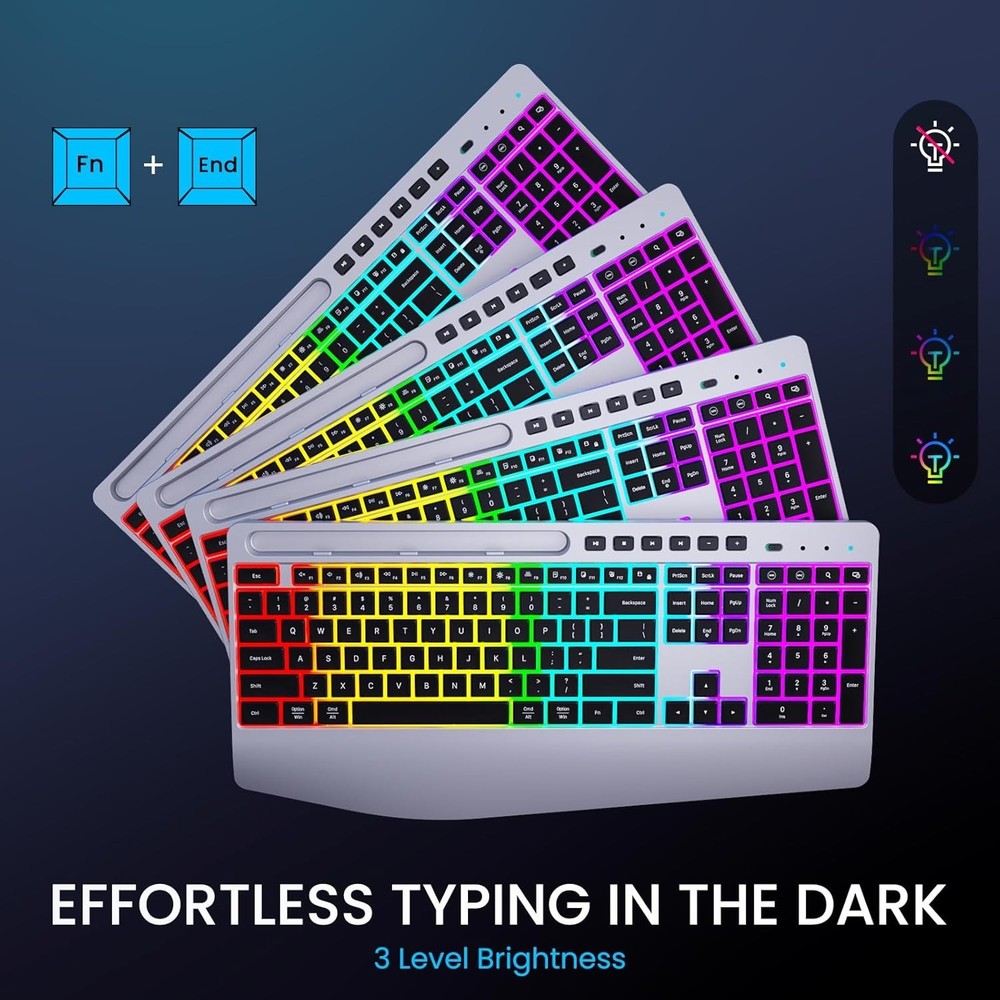 Wireless Bluetooth Keyboard and Mouse for Mac, Multi-Device Rechargeable Slim...