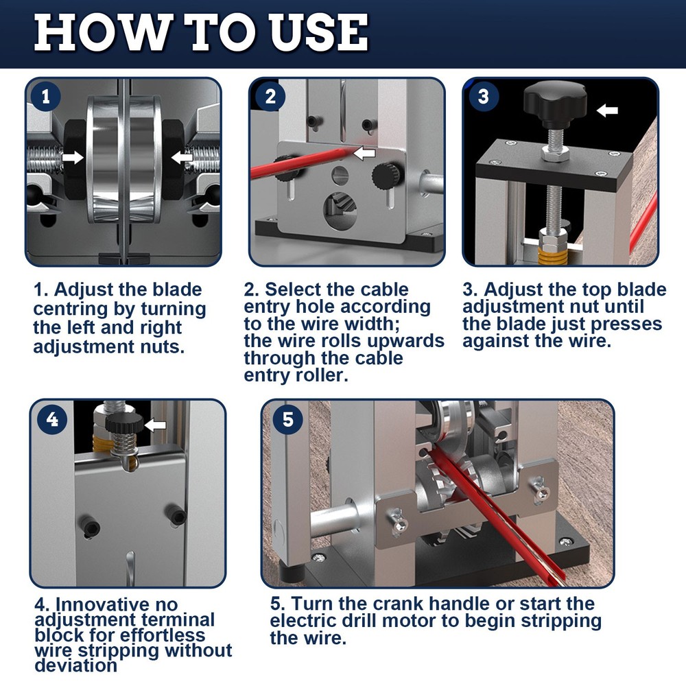 Wire-Stripper Machine Efficient Time-Saving Electric&Manual Wire Stripping Tool