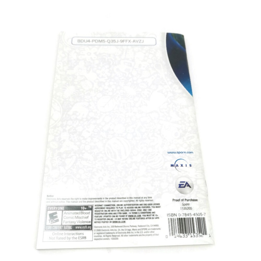 Original Manual ONLY ~ Spore Pc Win/Mac