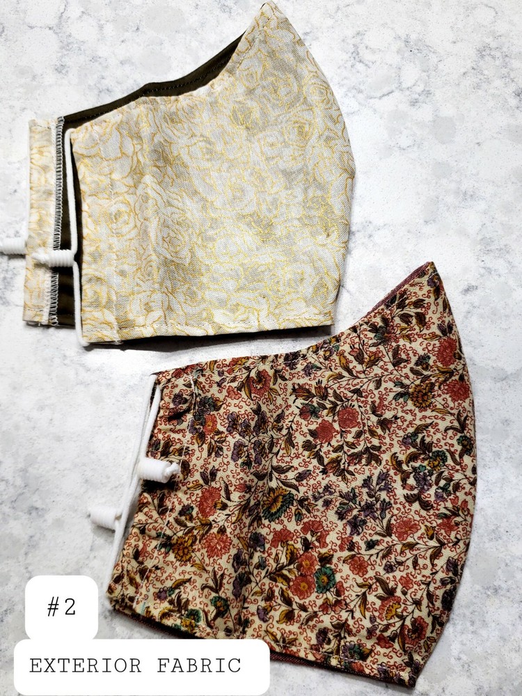 2-Pack Fitted Face Covering, Reversible, Adjustable & Breathable, Size Medium 