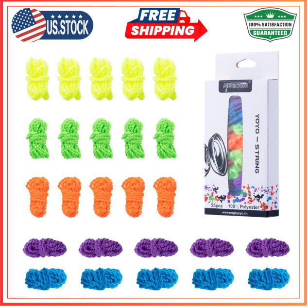 Yoyo Strings Pack of 25 - Professional Yoyos String Replacement, Polyester Yoyo