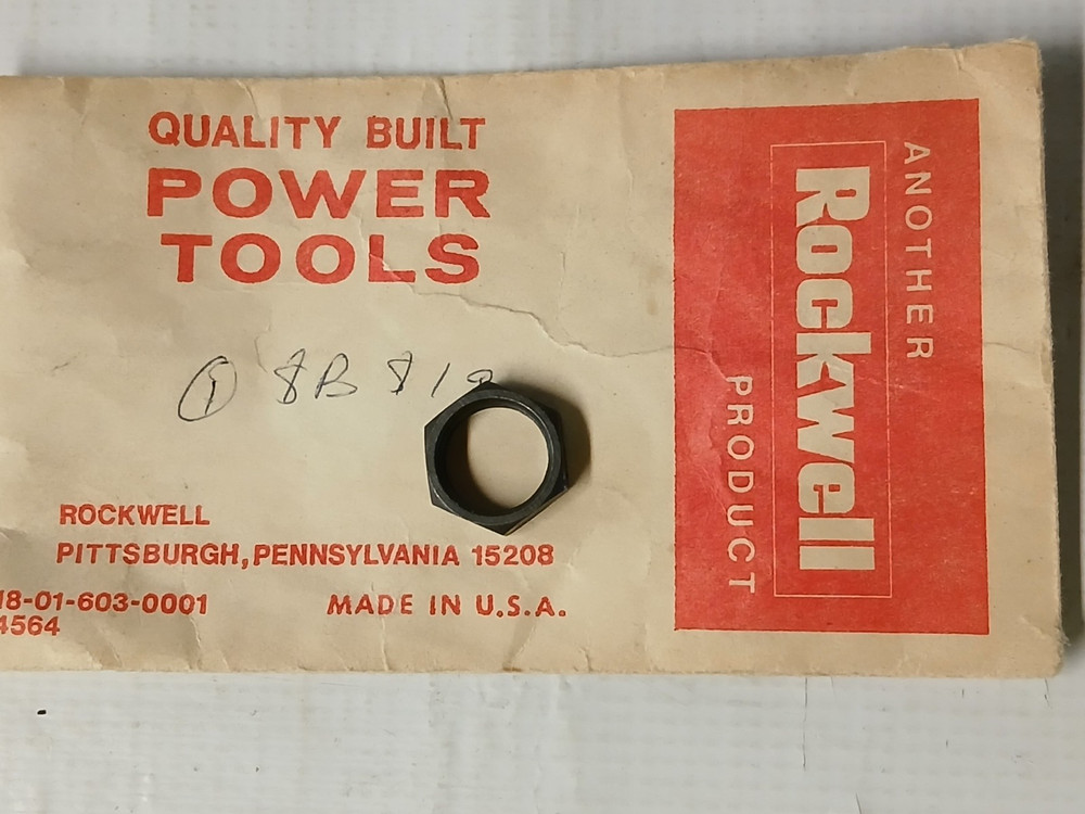 Rockwell Delta SBS-19 Hex Nut NOS OEM