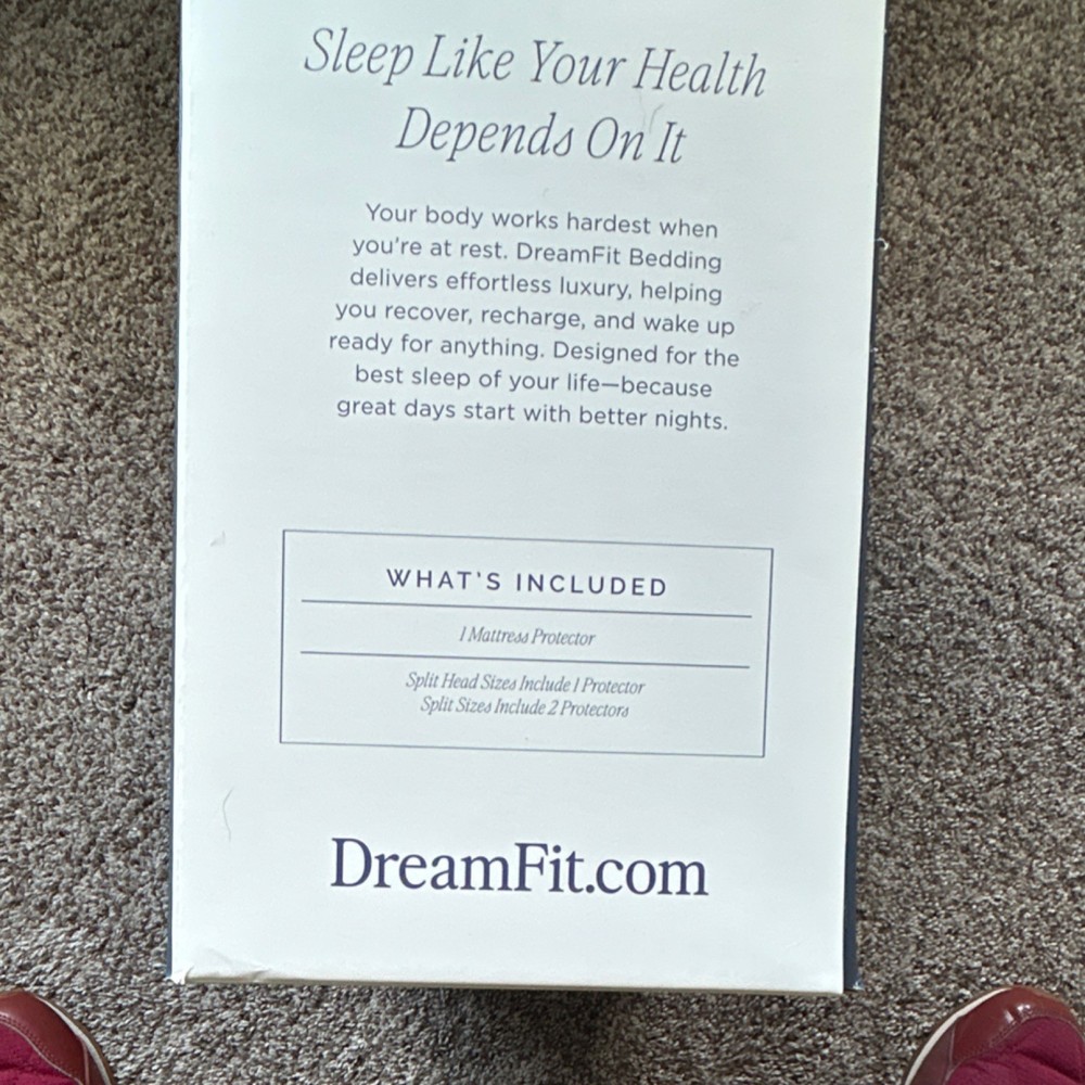 DreamFit DreamCool Enhanced Cooling Mattress Protector Split King White