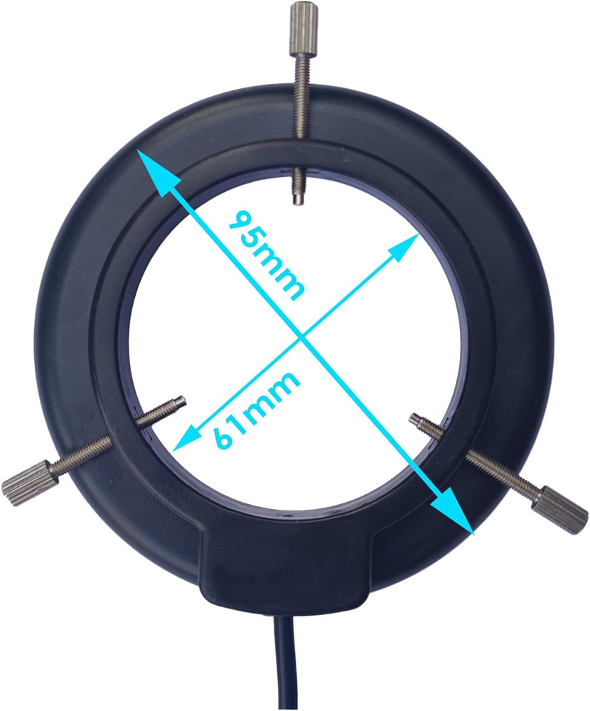 Microscope Light LED Ring Illuminator, USB 144 Leds with 4 Lighting Zone Adjusta