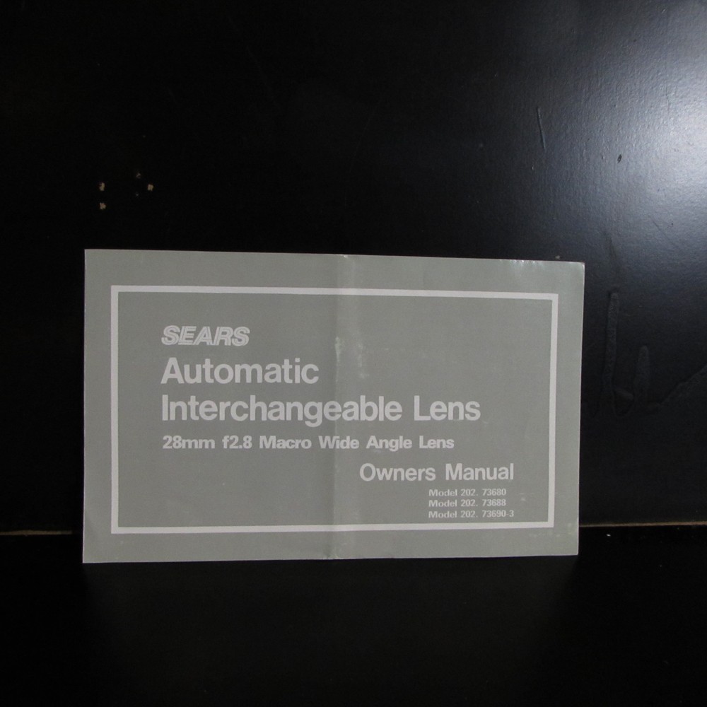 Sears Automatic Interchangeable Lens Owners Manual 28mm f2.8 User Guide