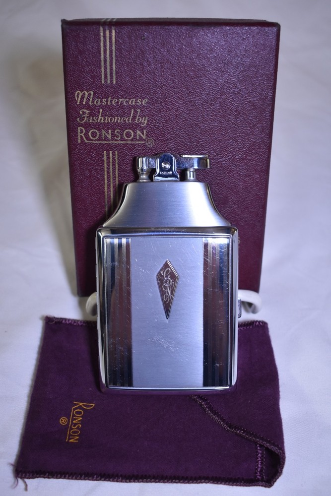 Masterclass Vintage Ronson Cigarette Case/Lighter With Original Papers+Box+Cloth
