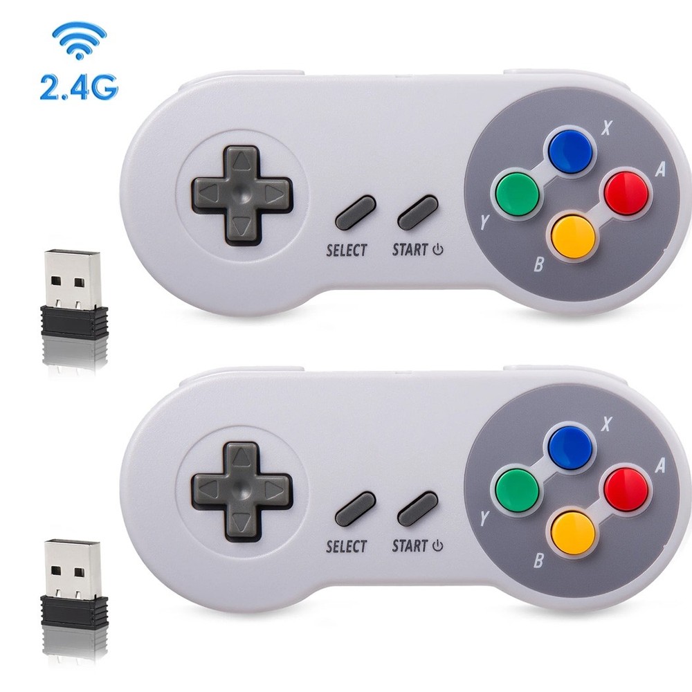 2pack 2.4 GHz Wireless Controller SNES Classic For Windows PC Mac Raspberry Pi