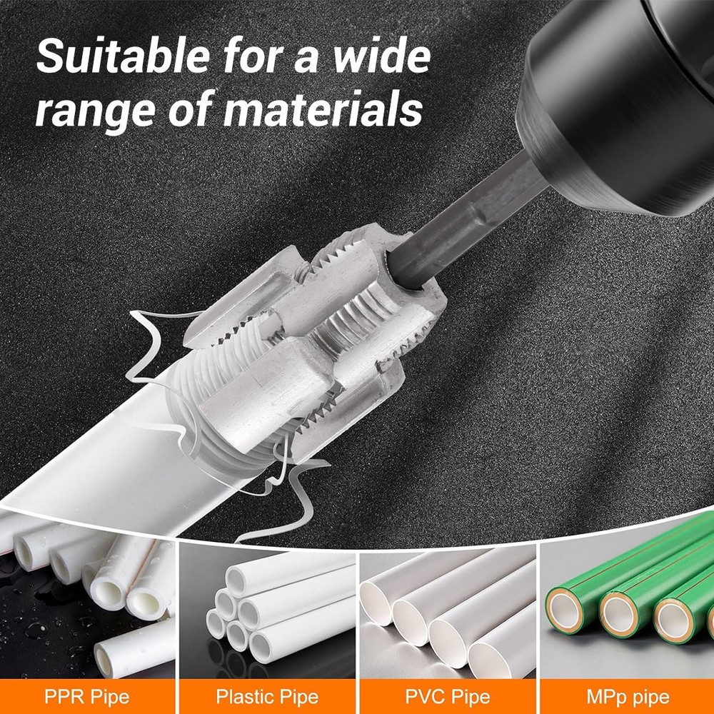 Integrated Internal, External Pipe Threading-Tool PVC Pipe Threader Cutting Kit