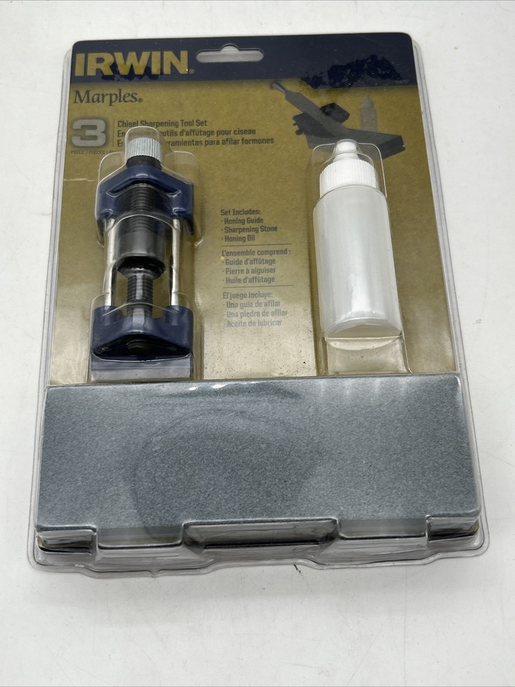 IRWIN Marples Chisel Sharpening Tool Set Stone & Oil - New