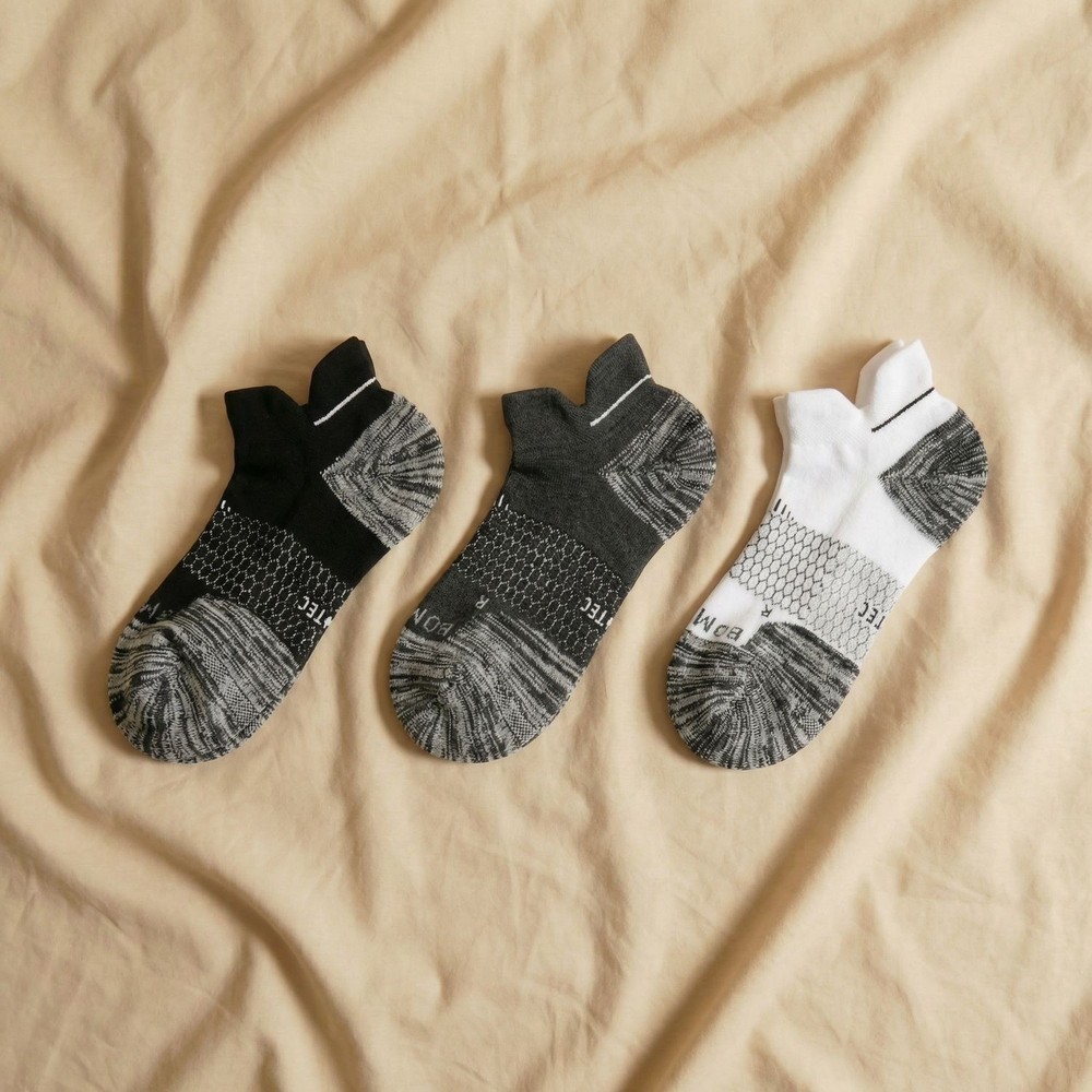 [3-Pack] Bombas Unisex Running Ankle Socks Size L