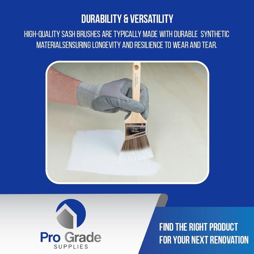 Pro Grade - Paint Brushes - 12Ea 2.5" Angle Brushes 12Ea 2.5A