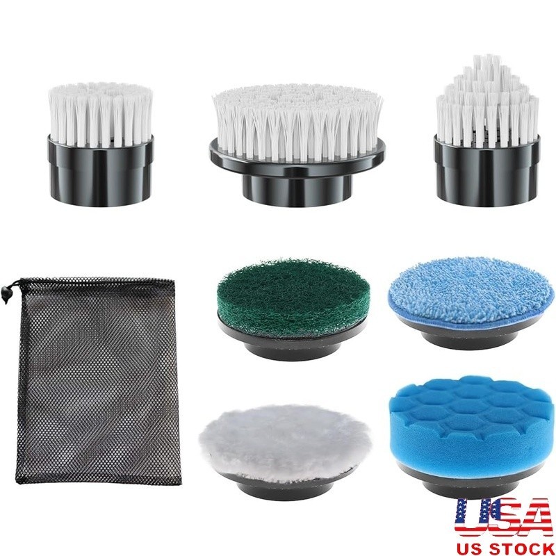 7 Piece Brush Head Set Electric Spin Scrubber Multi Surface Cleaning Kit New