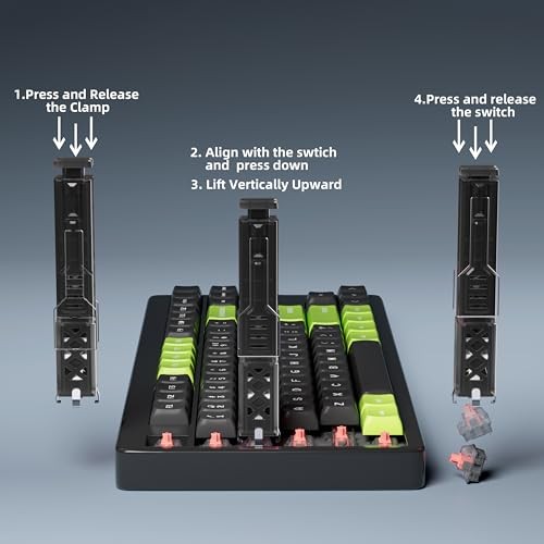 Translucent 2-in-1 Switch Puller Keycap Puller for Hot-Swappable Black