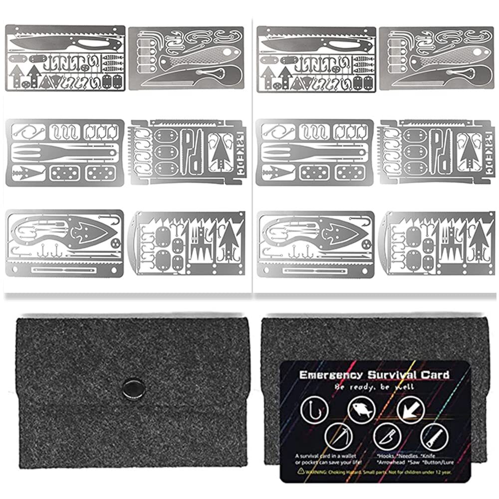 Survival Multitool Card Emergency Camping Tool EDC Kit in Your Way 12 Pcs