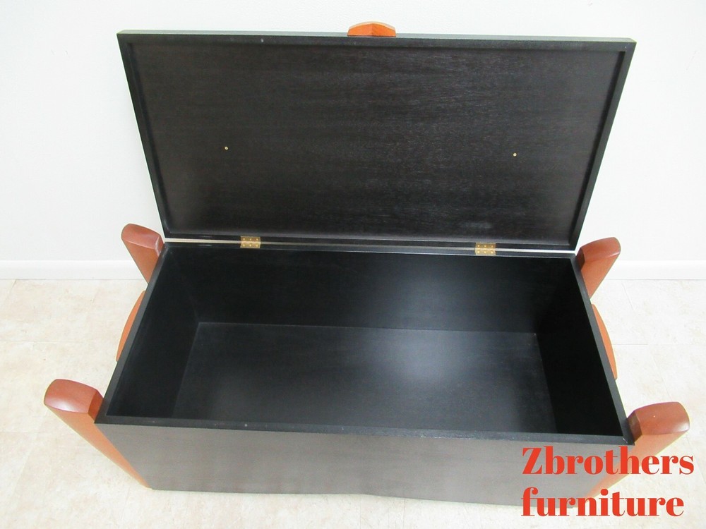 Custom Designer Post modern Teak Trunk Blanket Chest Bench Coffee table