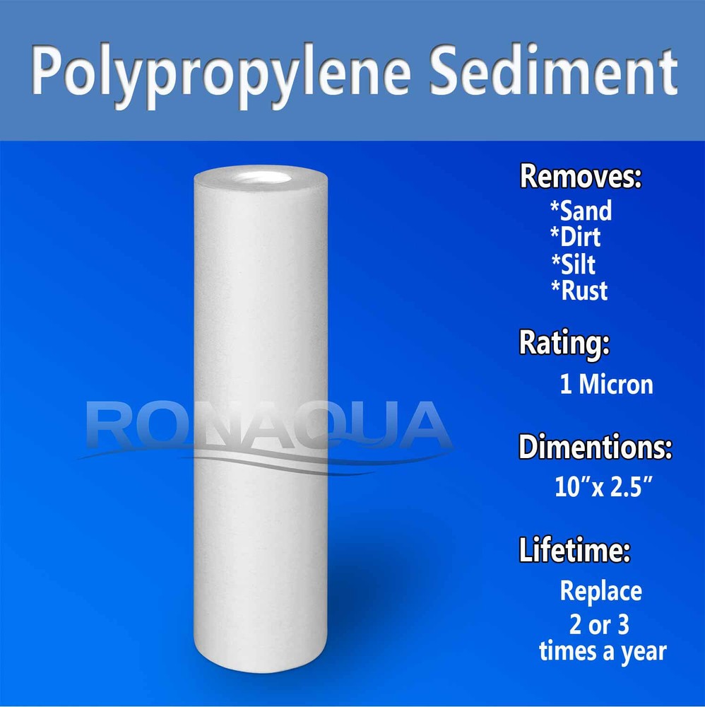 10" Clear Standard Whole House Water Filter System 4 Sediment 1 Micron Filters