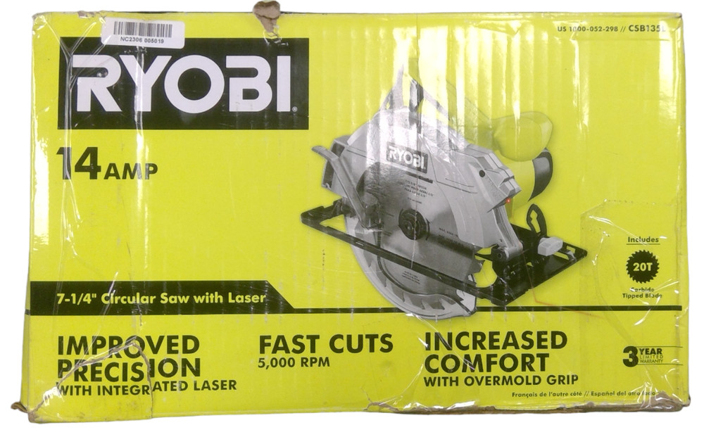 RYOBI CSB135L 7-1/4" Circular Saw w/ Laser (Missing Blade)