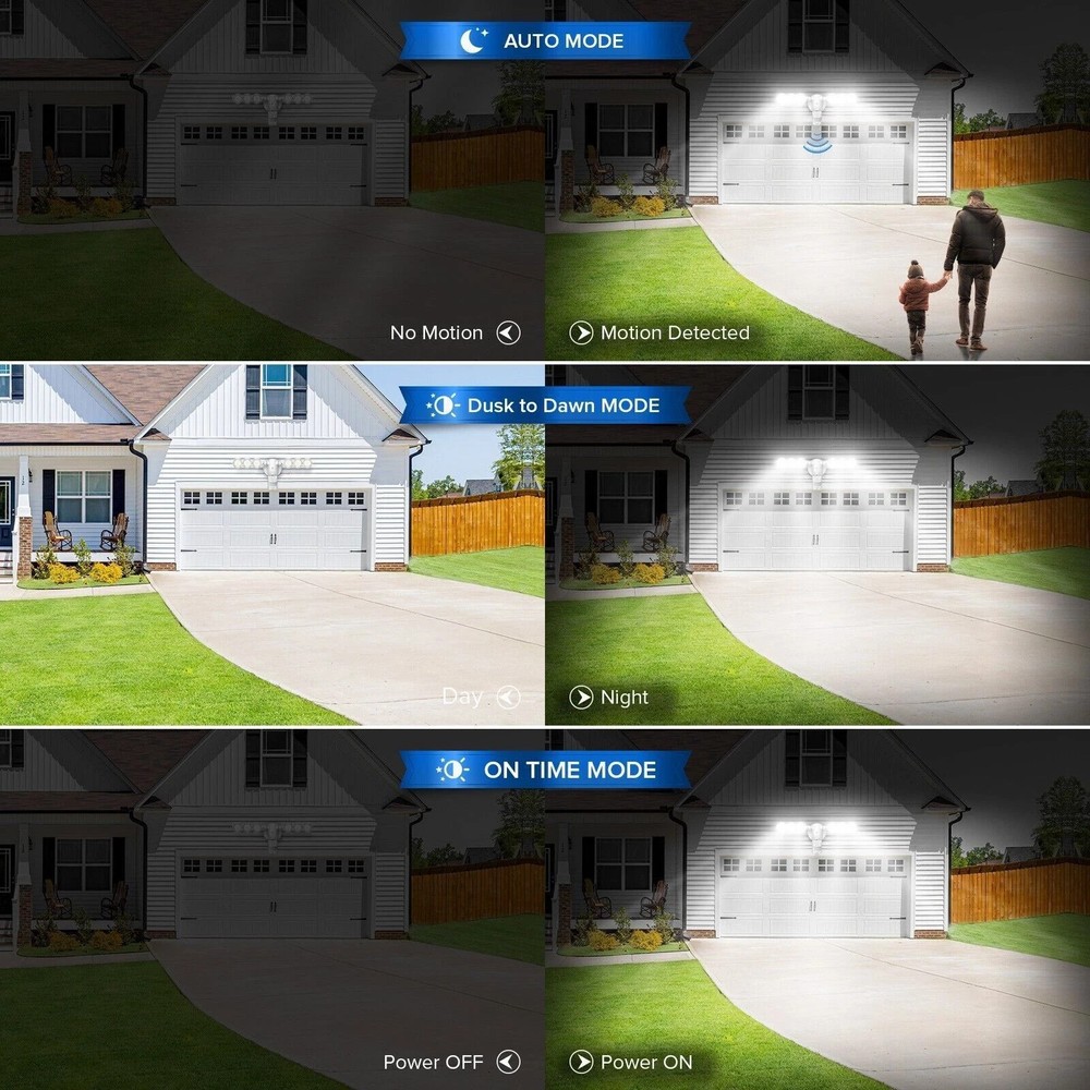 600W Motion Sensor LED Security Lights Outdoor Floodlight Wall Mount Wired Light