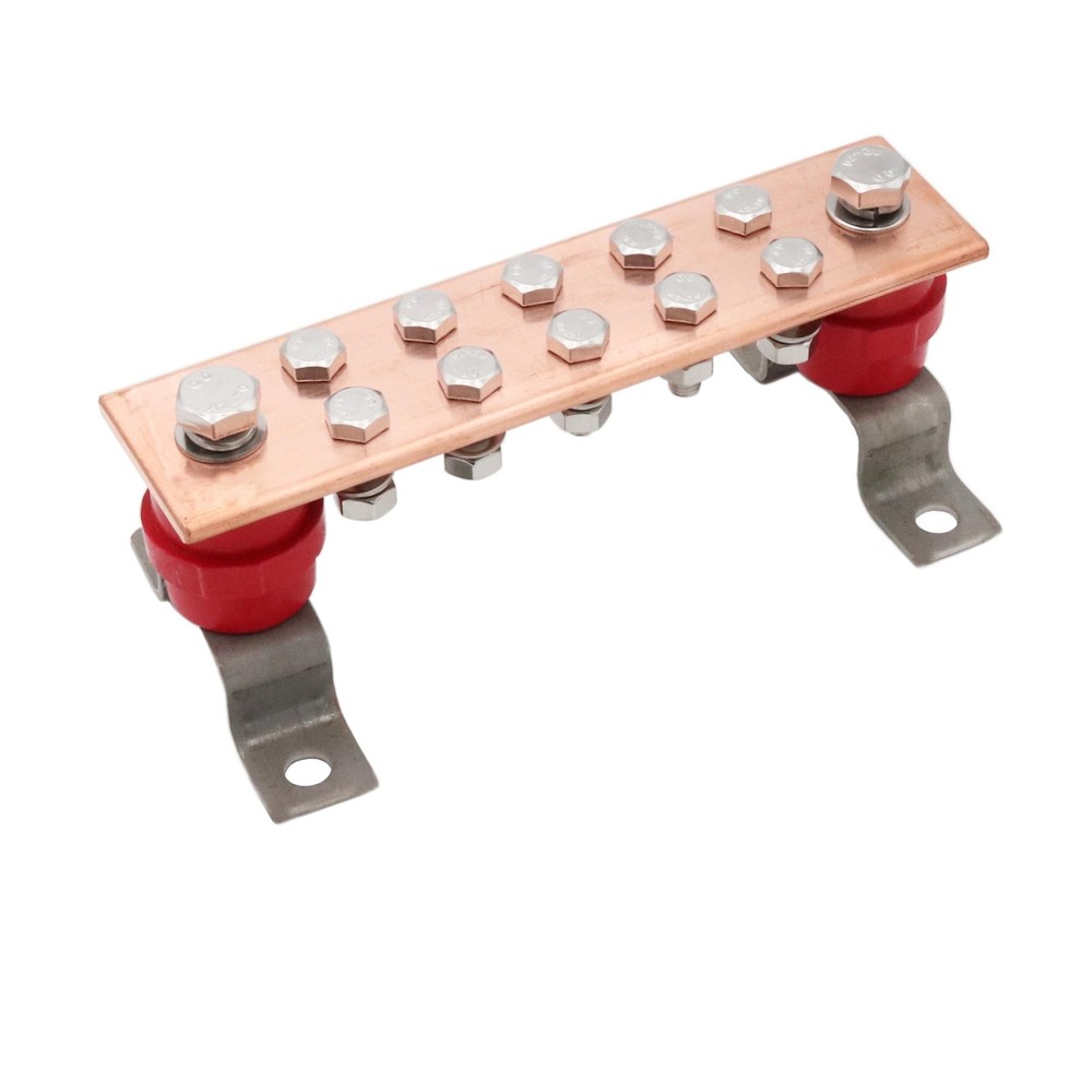 SCXCLY Wall Mounted Copper Ground Bar Kit, with 10 Terminal Positions,Copper ...