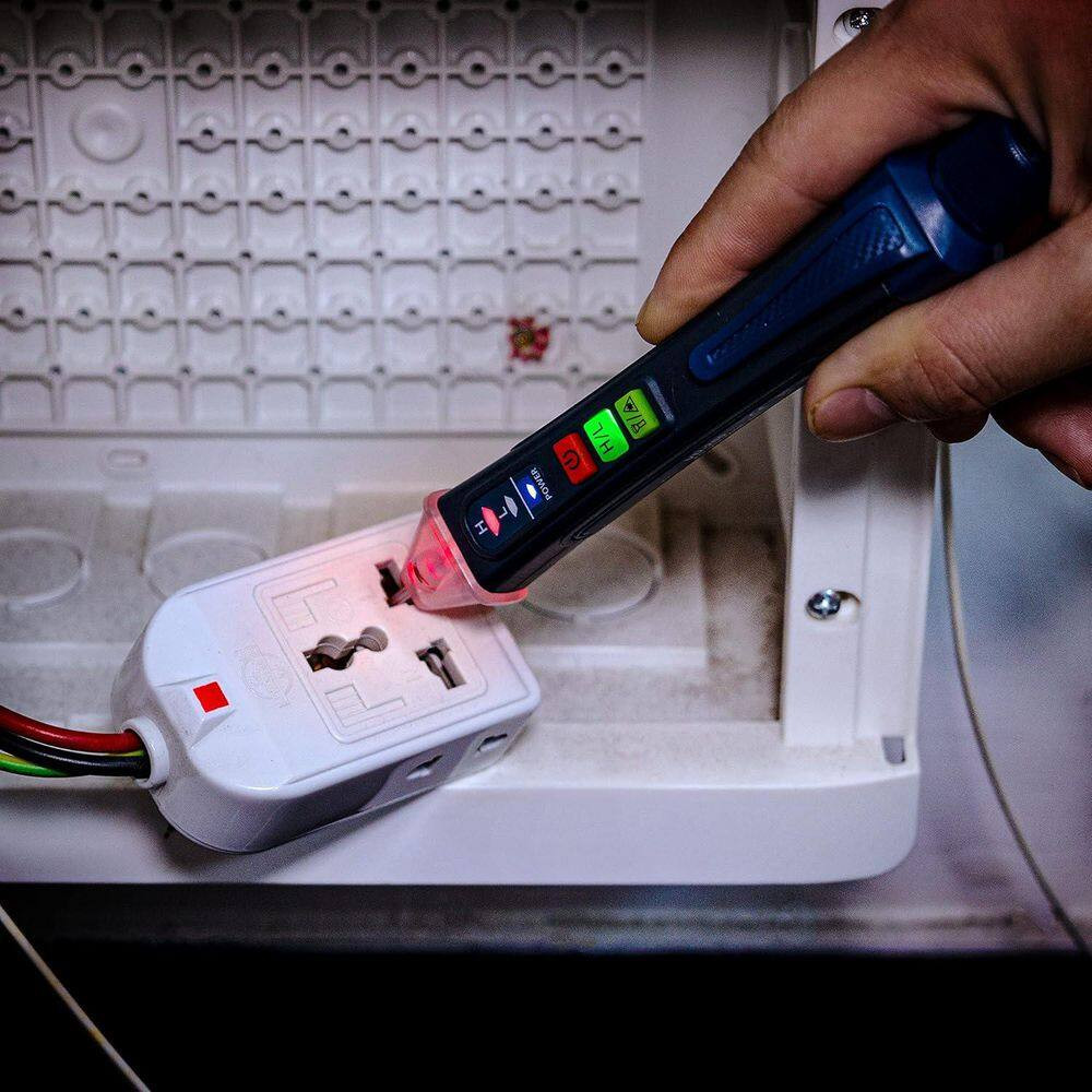 Dual Range Non-Contact Voltage Tester with LCD Display, Flashlight, and Audible