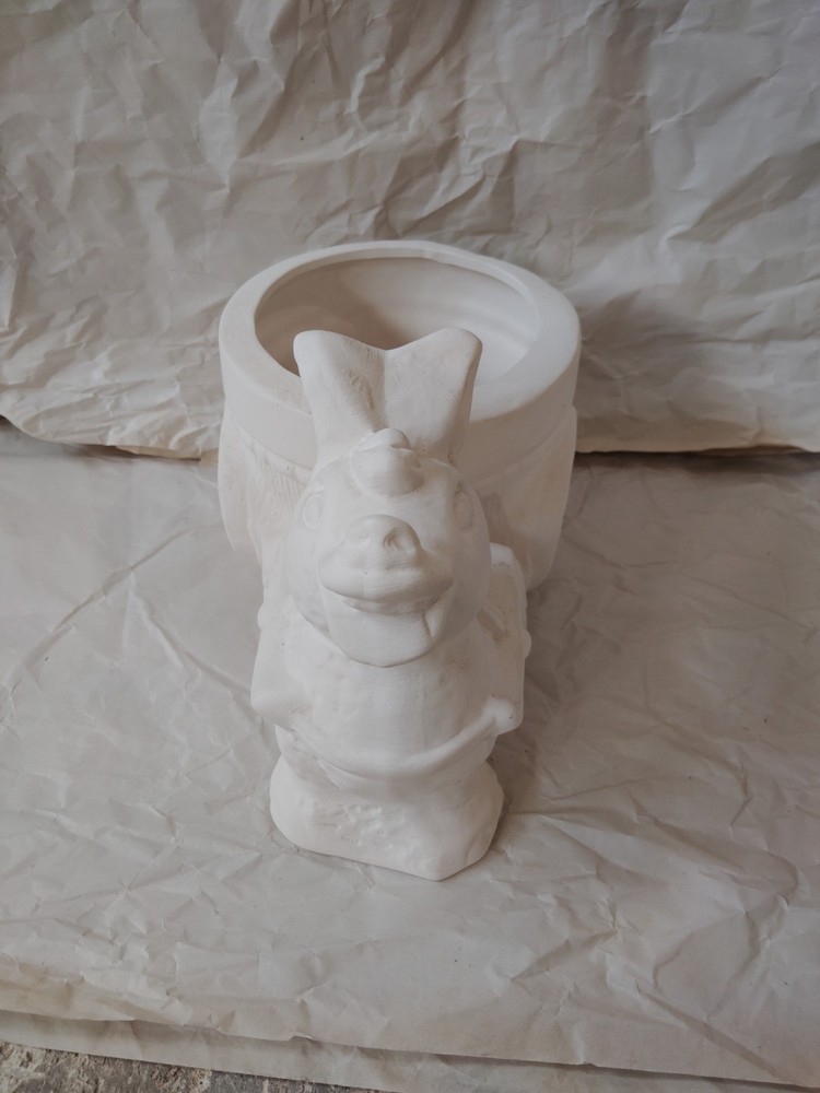 Ceramic Donkey Planter Figurine