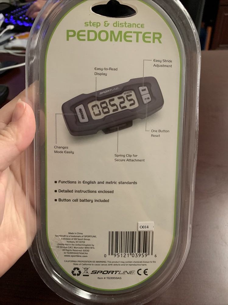 Sportline Step & Distance Pedometer NEW Digital Step Counting Blue