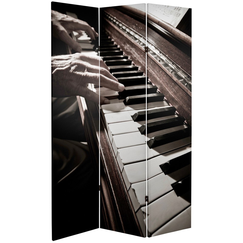 6 ft. Tall Double Sided Music Canvas Room Divider