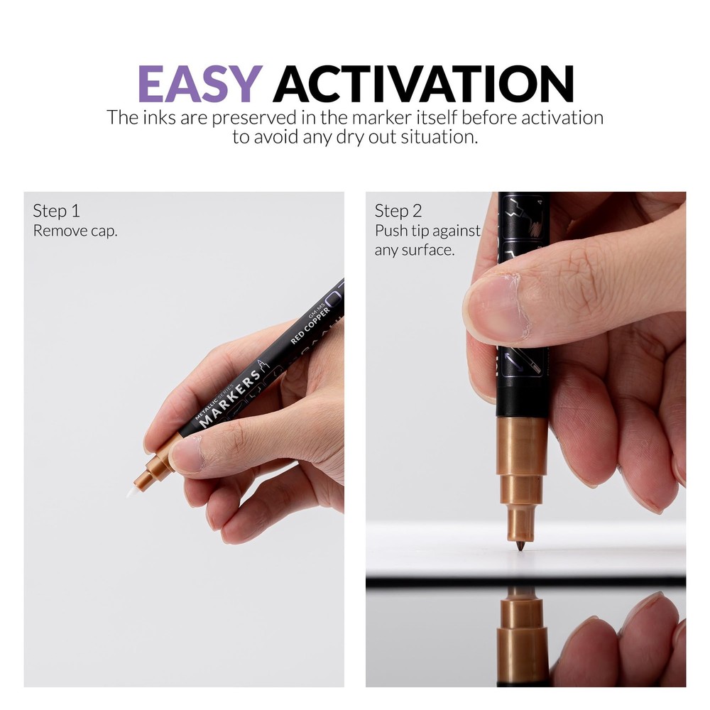 Water Based Acrylic Ink Metallic Series Markers GM-Set