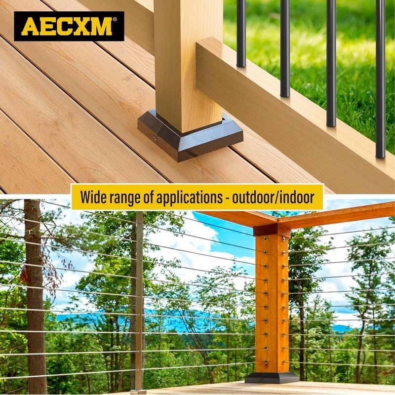 Deck Post Base Cover Aluminum Waterproof Rustproof Easy Install Skirts 4Pack New