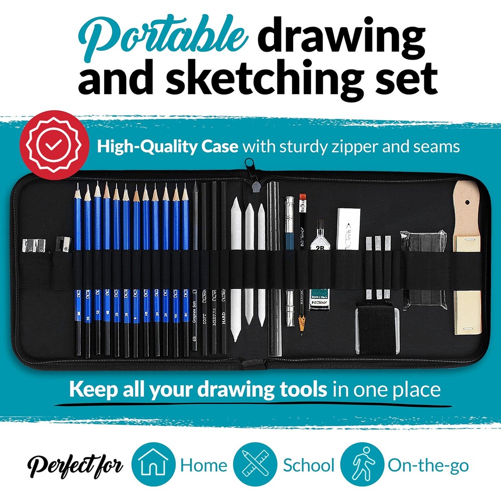 NIL TECH 37-Piece Premium Shading Pencils for Drawing, Include Exclusive Tuto...