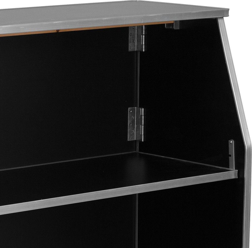 Portable 4' Black Laminate Foldable Bar for Events and Gatherings