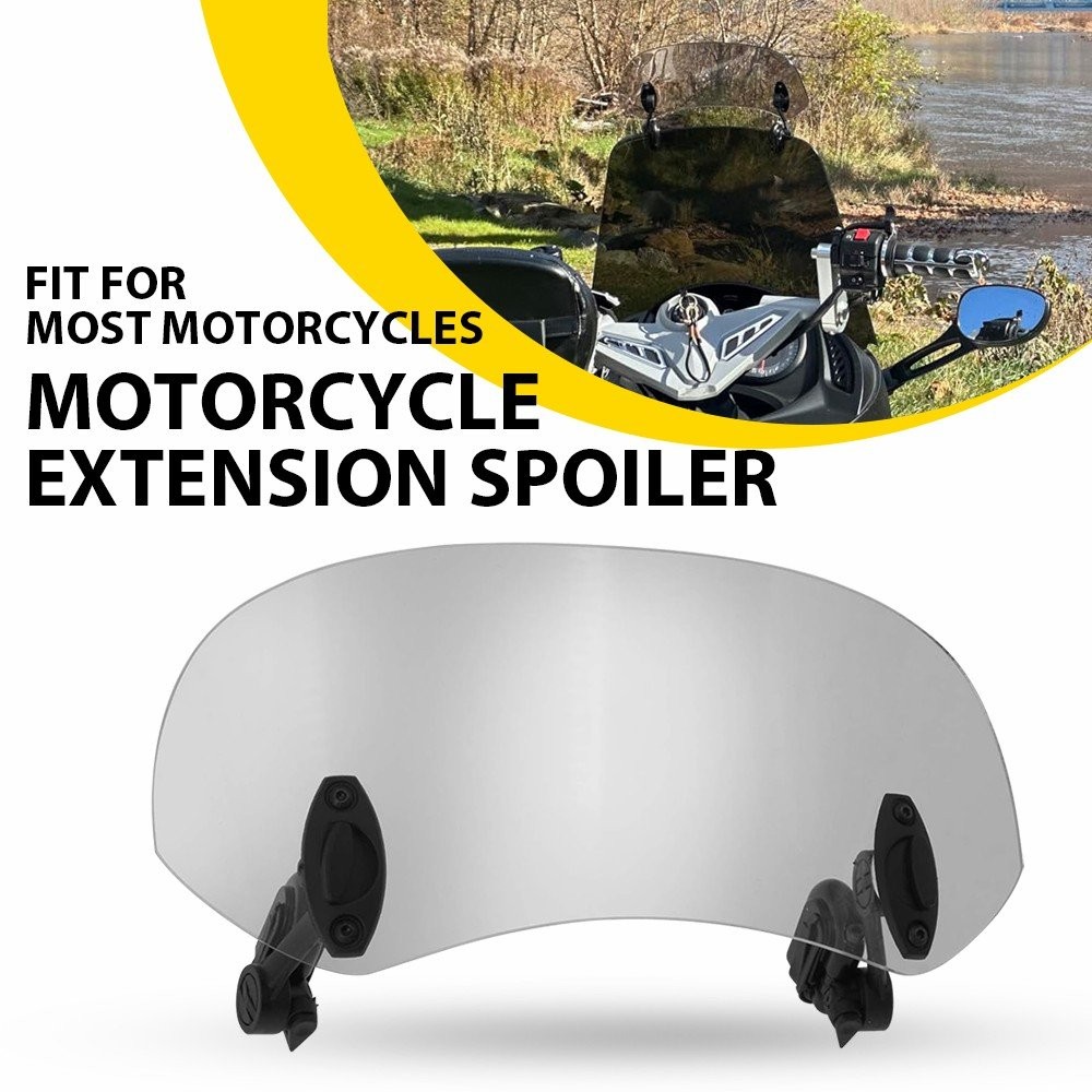 Universal Motorcycle Wind Windshield Screen Deflector Extension Spoiler Clip On
