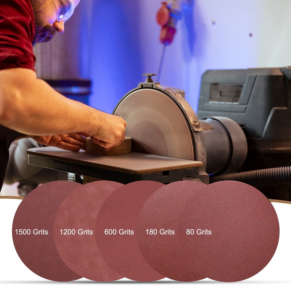 5pcs 12" Hook and Loop Sanding Discs 1000 Grits Aluminum Oxide Sandpapers
