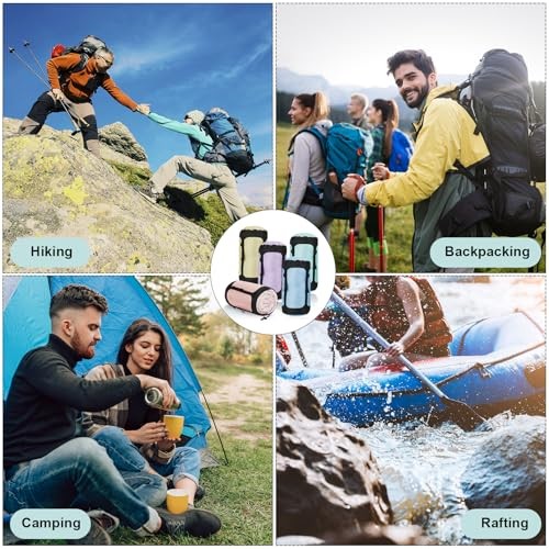 5 Pcs Compression Sacks for Backpacking 20L Camping Sleeping Bag Macaron Colors