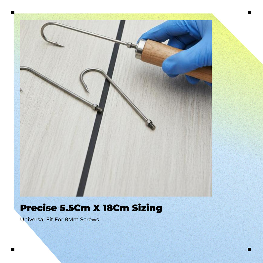Upgraded Stainless Steel Gaff Hook, Barbed, 8mm Adapter