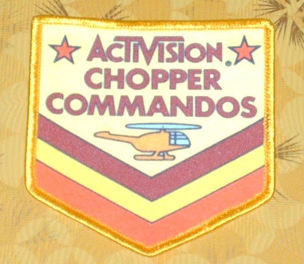 👀🕹 ~ Atari Video Game Vintage 80's Activision Award Patch -- Chopper Command ~