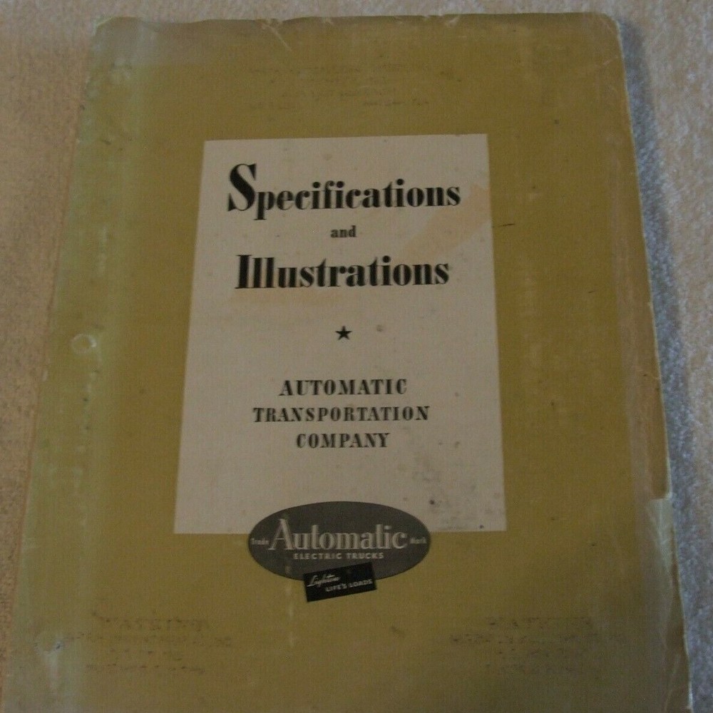 Specifications & Illustrations- Automatic Transportation Company- Vintage