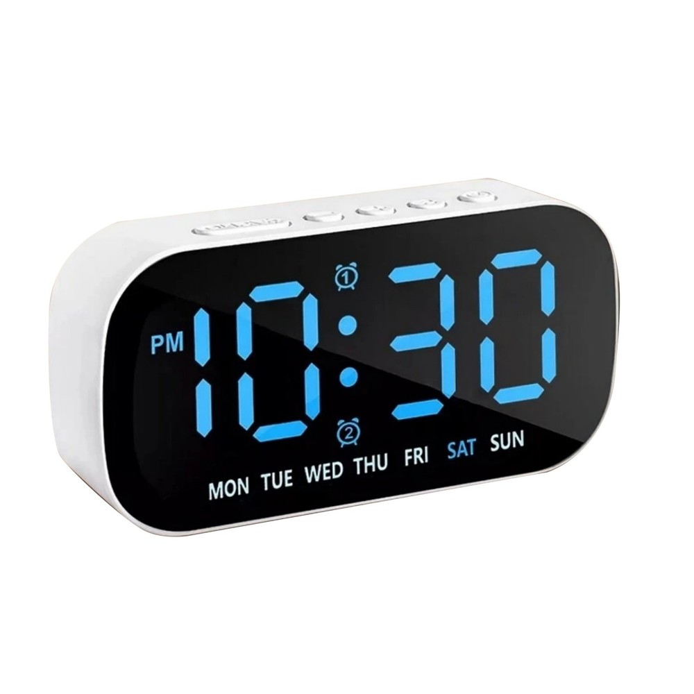 Large White LED Display Electric Digital Alarm Clock With Snooze Function