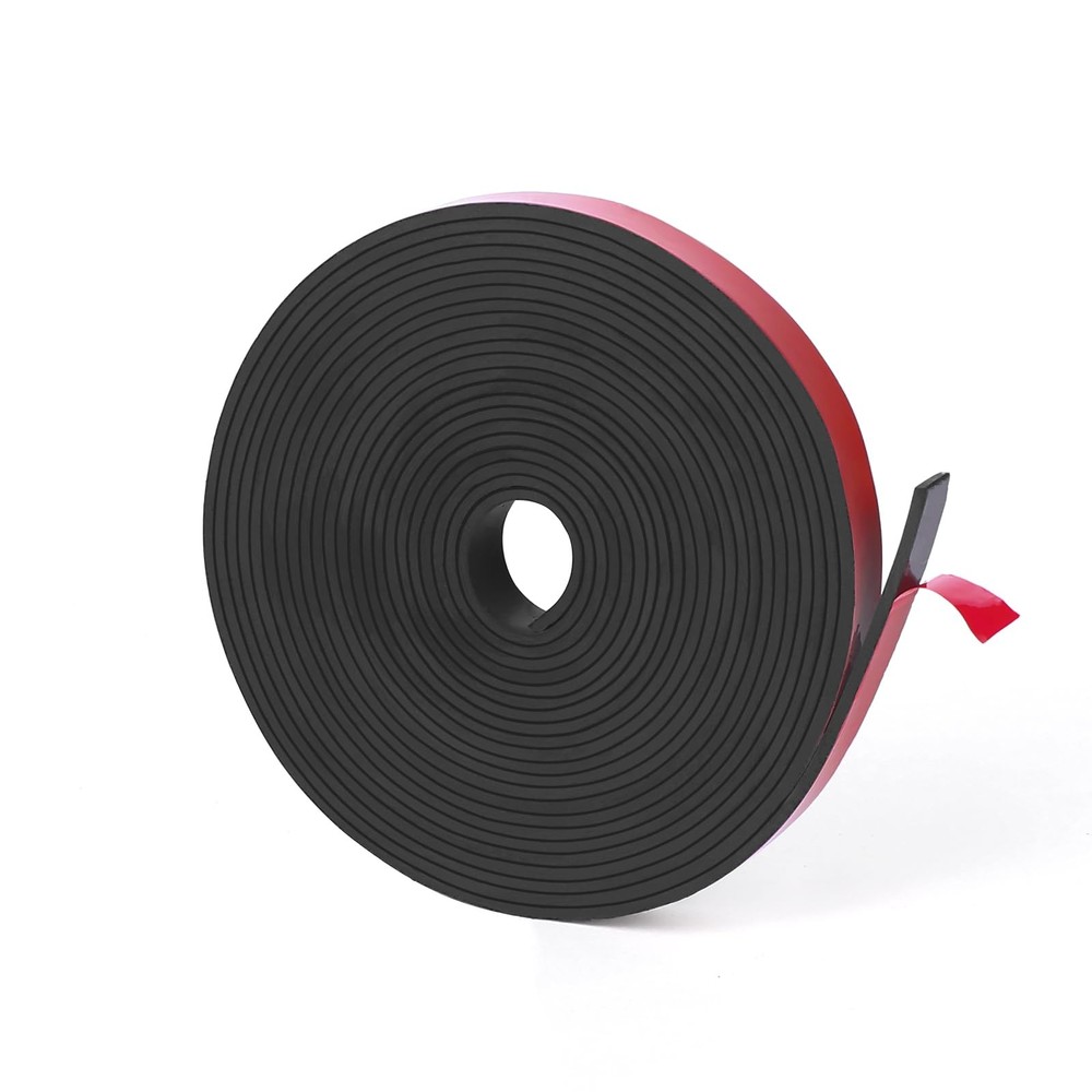 Adhesive Solid Rubber Strips, 1/2" Wide x 1/16" Thick x 360" Long Self Stick ...