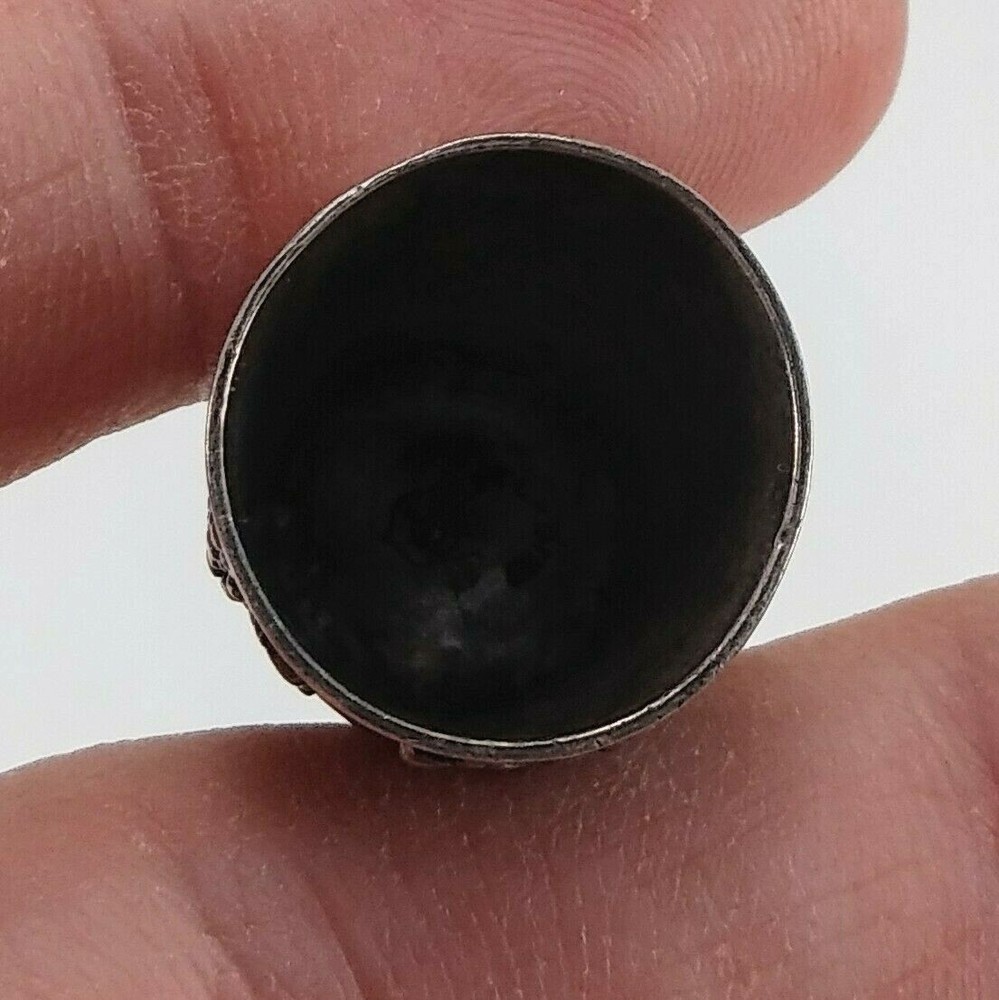Antique Grape Grapevine Simmons Sterling Silver Thimble - Has Mono "Mc" - Size 9