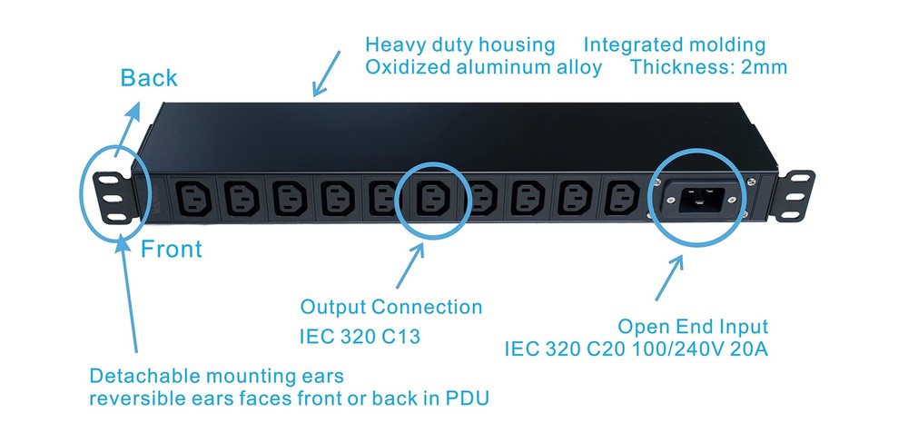 WTH-CS/PDU-C13 PDU Input C20 20A Output C13 x10 Open end