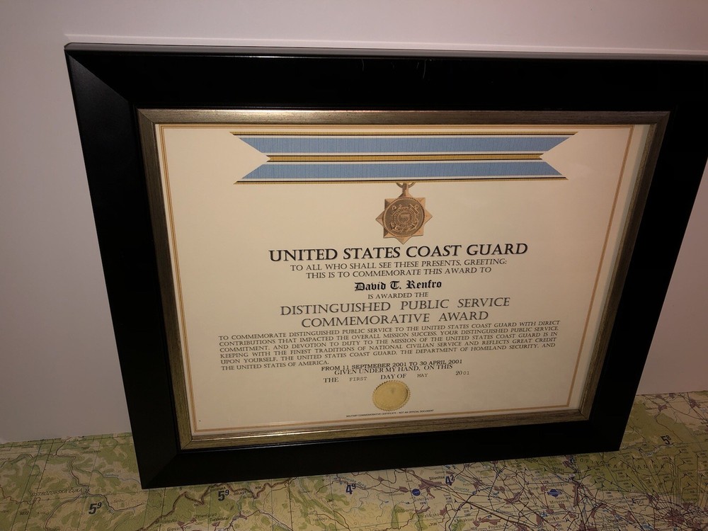 USCG DISTINGUISHED PUBLIC SERVICE COMMEMORATIVE AWARD CERTIFICATE Type-1